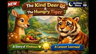 Kindness Story for Children | The Kind Deer and the Hungry Tiger | English Story #kids #kidsstory