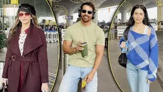 Bollywood Stars Spotted At Mumbai Airport: Isha Koppikar, Harshvardhan Rane & Simar Bhatia