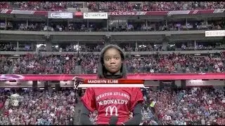 13yo Madisyn Elise Sings National Anthem in Tony Gonzalez's Final Game!