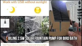 Biling 2 5W Solar Fountain Pump for Bird Bath