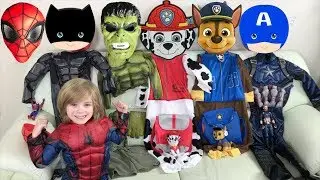 Jace's Toy Playhouse becomes Superhero Hulk and Spiderman Far From Home Saves Paw Patrol Marshall