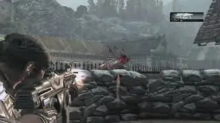 Gears of War 2 - Act 1 1-5 Roadblocks: Defend The Assault Derrick From Brumak Hotel Choice Gameplay