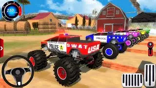 Police 🚔 Mega Monster SWAT Cyber Trucks Extreme Off-Road Driving-Offroad Multiplayer Gameplay.