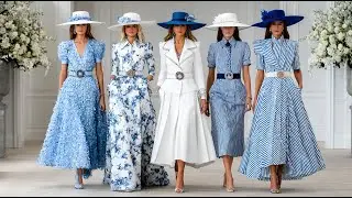Весна-лето 2026 от Ralph Lauren: нежно-голубой и жемчужный цвета. Изысканная летняя элегантность ...