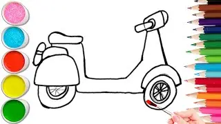 How to Draw Street Scooter | Easy Kids Art Tutorial |Child Art 🐋🌈🎨