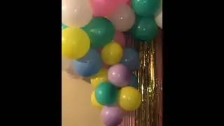 Making balloon garland for Easter