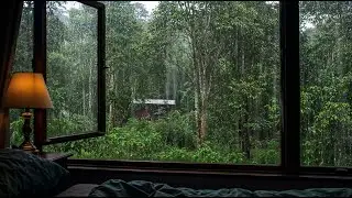 Relaxing Rain Sounds for Deep Sleep & Focus - Cozy Cabin Ambience with Rainfall