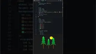 Creating a Simple PINE TREE 🌲🌲 with NIGHT VIEW 🌛 using CSS | HTML & CSS | CSS Tricks🔥 #shorts