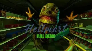 HELLMART Demo No Commentary Longplay (Supermarket Horror Simulator Gameplay)