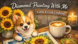 Diamond Painting With Me | Calm & Cozy Crafting | Hobby Lobby Sunflowers | Budget Friendly Crafts