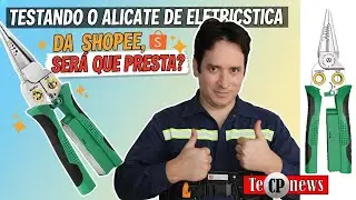 Alicate de Eletricista da Shoppe, Pinça Multifuncional com teste de polarida e corta fios.