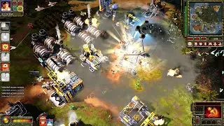 Red Alert 3 - 2 Soviet vs 4 random brutal - map Magmageddon