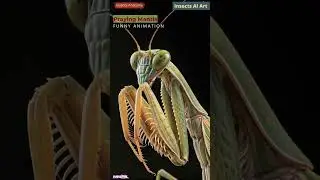 Praying Mantis Funny Animation | Insects Anatomy | Insects AI Art | 08