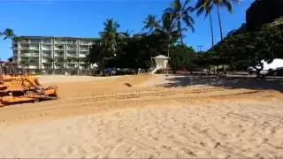 Grading Sand on Makaha Beach