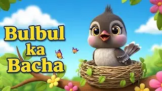 Bulbul Ka Bacha 🐦 | Cute Baby Bird Song for Kids | Nursery Rhyme Animation
