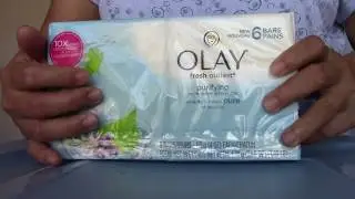 Olay Beauty Bar Soap Fresh Outlast Purifying Birch Water & Lavender 4 oz 6 ct Unboxing at Home| soap