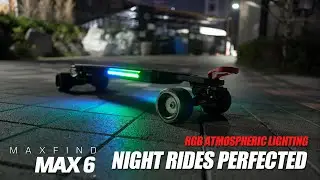 Night Rides Perfected: Maxfind MAX6 Electric Skateboard in Action! 🌙✨