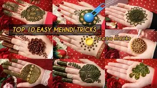 Very Easy Mehndi Hacks 😱 | How to make mehandi ka design trick | top 10 Henna मेहंदी ट्रिक 🔥