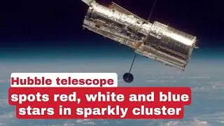 Hubble telescope spots red, white and blue stars in sparkly cluster #nasa