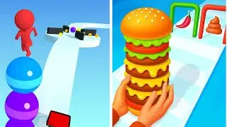 Stack Rider VS  Burger Master | all level | Android iOS gameplay walkthrough