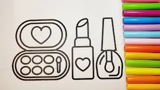 How to Draw and Color Fun Makeup Tools   Tools Drawing and Coloring Pages for Kids#makeupdrawing
