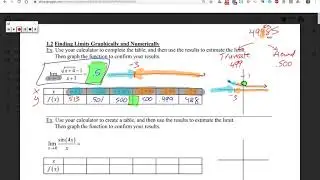 AP Calc AB | Unit 1 - Limits and Continuity | Day 1