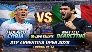 Federico Coria vs Matteo Berrettini 🎾LIVE TENNIS ATP Argentina Open 2026 | Round Of 32