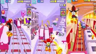 Subway Surfers 3 Screen Multi-Task Challenge 🚆🔥 | Triple Screen Extreme Gameplay