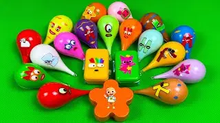 Rainbow SLIME 🌈 Hunting Alphabet Lore, Numberblocks in Water Drop... Coloring! Satisfying CLAY ASMR