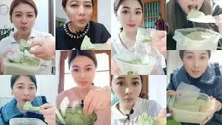 ASMR : Heavy Matcha Queen | Matcha ice eating| powder eating # Most Requested