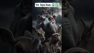 The animals saved the date plant from drying out by watering it😱#ai #viral #shorts #ytshorts