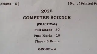 computer science practical question paper 2020 JAC board