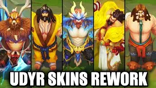 All Udyr Skins Spotlight Rework 2022 (League of Legends)