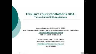 This Isn&rsquo;t Your Grandfather&rsquo;s Gift Annuity: Three Advanced CGA Applications