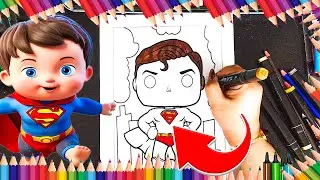 Awwww! Baby Superman's First Flight! Cute Coloring Page!