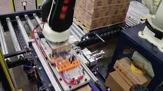Small Footprint Modular Robotic Case Palletizing Cell with NOVA Automation