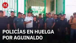 Policías mantienen huelga en San Marcos, Guerrero por falta de aguinaldos