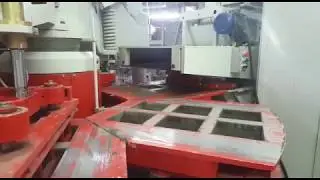 OCEM press OPA650/6 producing 6x 200x200 H=80mm double-layer pavers