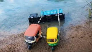 TATA Dumper Truck Accident Two Autos Rescued 🛺| Cartoon video | jcb ki khudai  