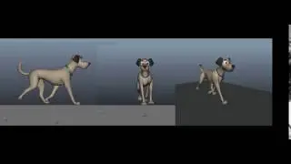 Dog 3D animated walk cycle