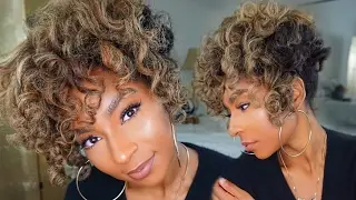 Faux Tapered Haircut on Natural Hair with Heatless Curls| Quick & easy styles for short/long hair