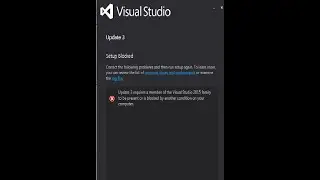 2024-10-06 Install VS-2015 and fix setup blocked update 3 ! Как скачать и установить VS 2015 в 2024