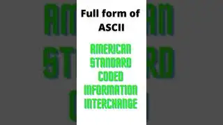 Full form of ASCII #shorts