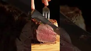 Beef Tenderloin Roast Carving | Juicy Medium-Rare Slices Cinematic Close-Up | ASMR Food Short