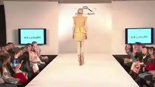 Model in platform boots FALLS during WA LUXURY Spring/Summer 2016 Fashion Show (House of Ikons, LFW)