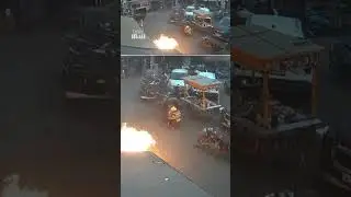 Gas cylinder erupts in market in India