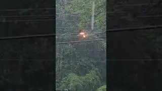Powerline On Fire Again Along Greensboro Road in Greensboro, Maryland