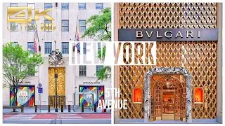 4K NYC Walking Tour : Morning Walk, 5TH Avenue NYC Richest Neighborhood Manhattan New York.