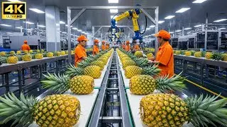 How Pineapple Juice Is Made in Factory | Complete Pineapple Processing Line (4K HDR)