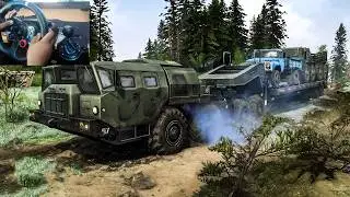 Maz 7310 loads Zil 130 and Maz 535 MudRunner Volcano Map